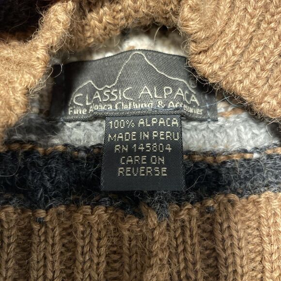 Women’s Classic 100% ALPACA Justin Hazelnut Camel Gray Striped Beanie Hat - Picture 3 of 9